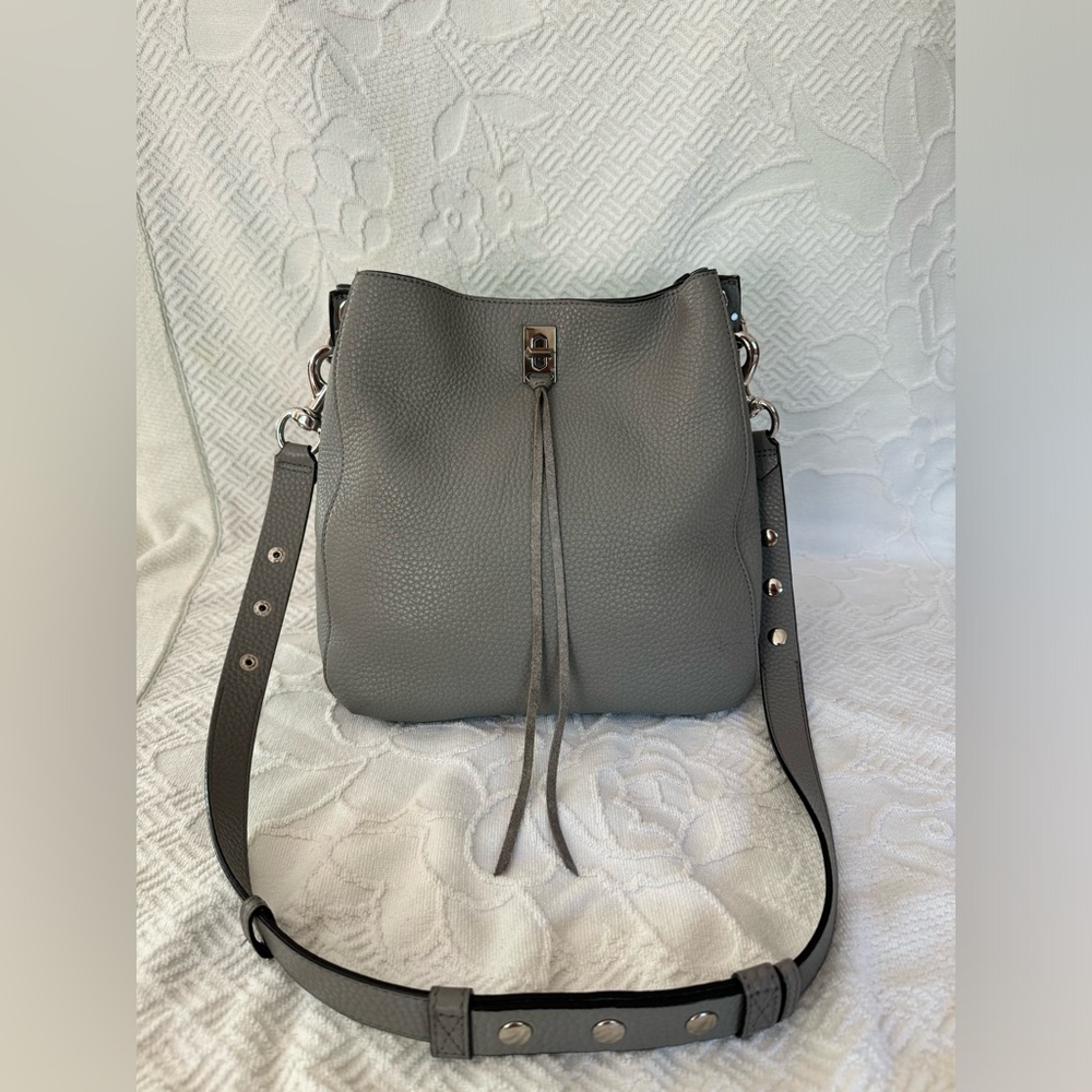 REBECCA MINKOFF DARREN STUDDED SHOULDER BAG Gray